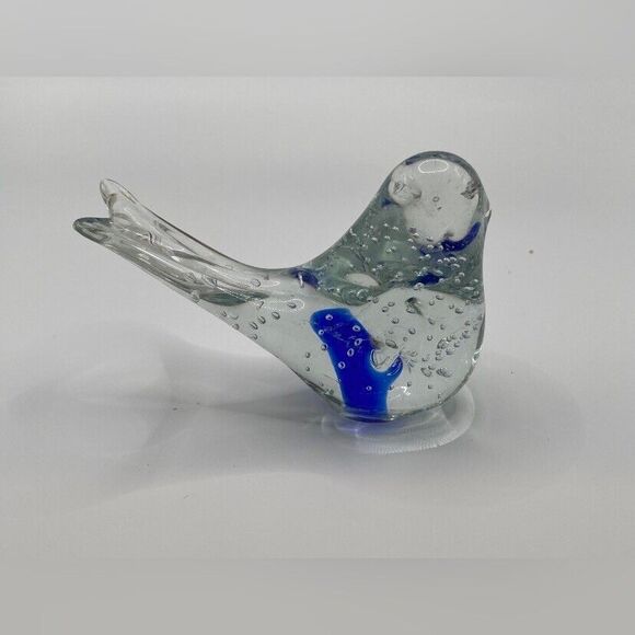 Vintage Blown Glass Art Bird Figure Paperweight 5 x 3.5” - Picture 2 of 6